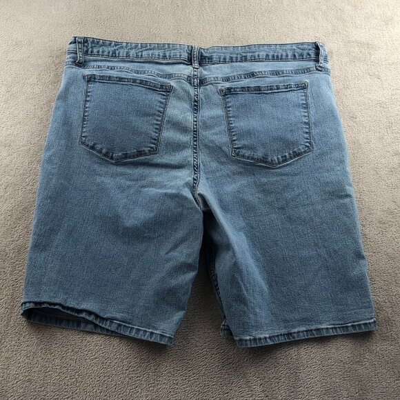 Lee Riders Womens Bermuda Jean Shorts 18 Measureed Mid Rise Blue Denim Casual - Picture 11 of 11